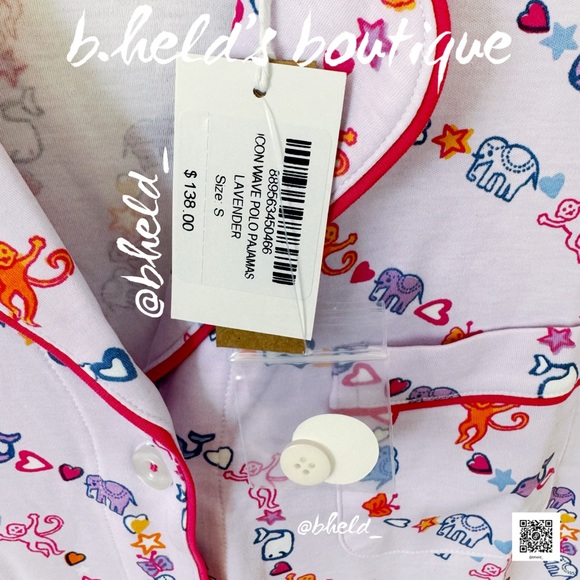 Roller Rabbit Icon Wave Polo Pajamas in Lavender Size Small Dreamland Day 6 NWT - Picture 7 of 16